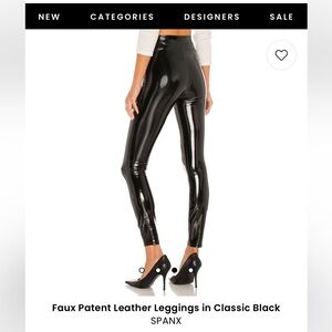 Spanx Faux Patent Leather Leggings in Classic Black
